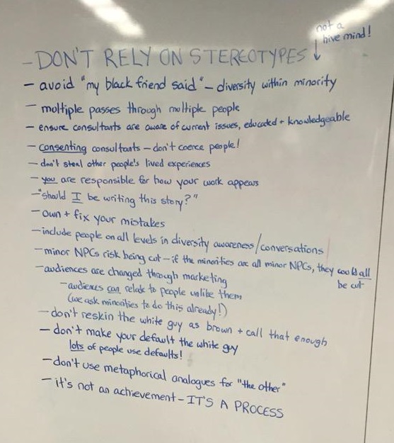 Blue text on whiteboard